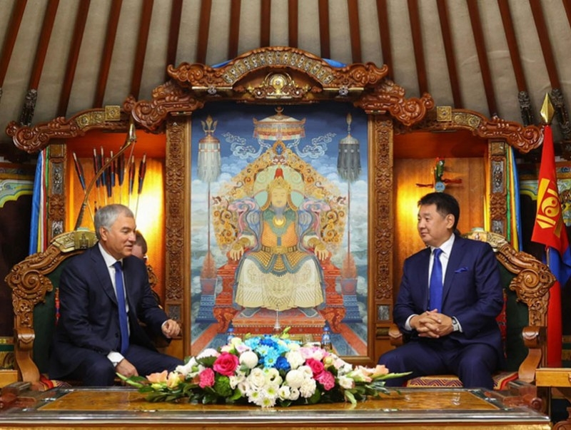 Монгол Улсын Ерөнхийлөгч У.Хүрэлсүхэд ОХУ-ын Төрийн Думын дарга бараалхав