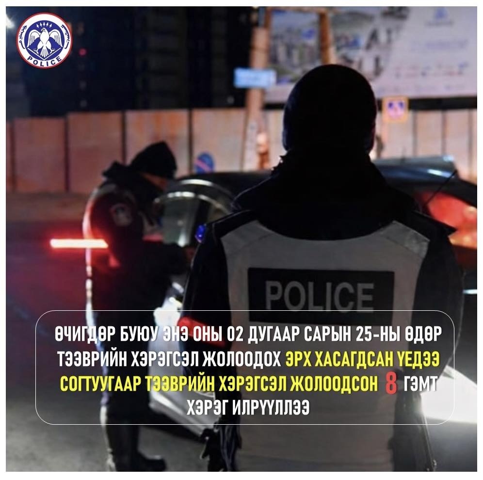Эрх хасагдсан үедээ согтуугаар тээврийн хэрэгсэл жолоодсон 8 гэмт хэрэг илрүүлжээ