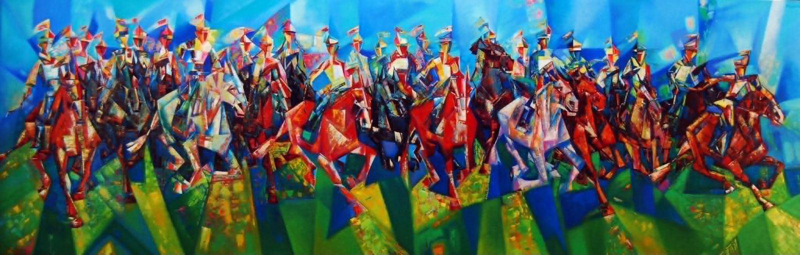 Н.Адьяабазар”Хоржийлоо” 2014. Зотон тос. 150x500 cm